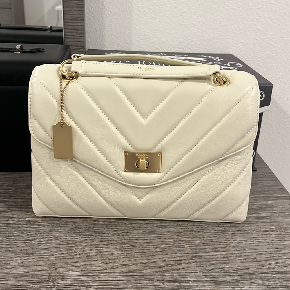 Moncrief small grain leather quilted shoulder and crossbody bag